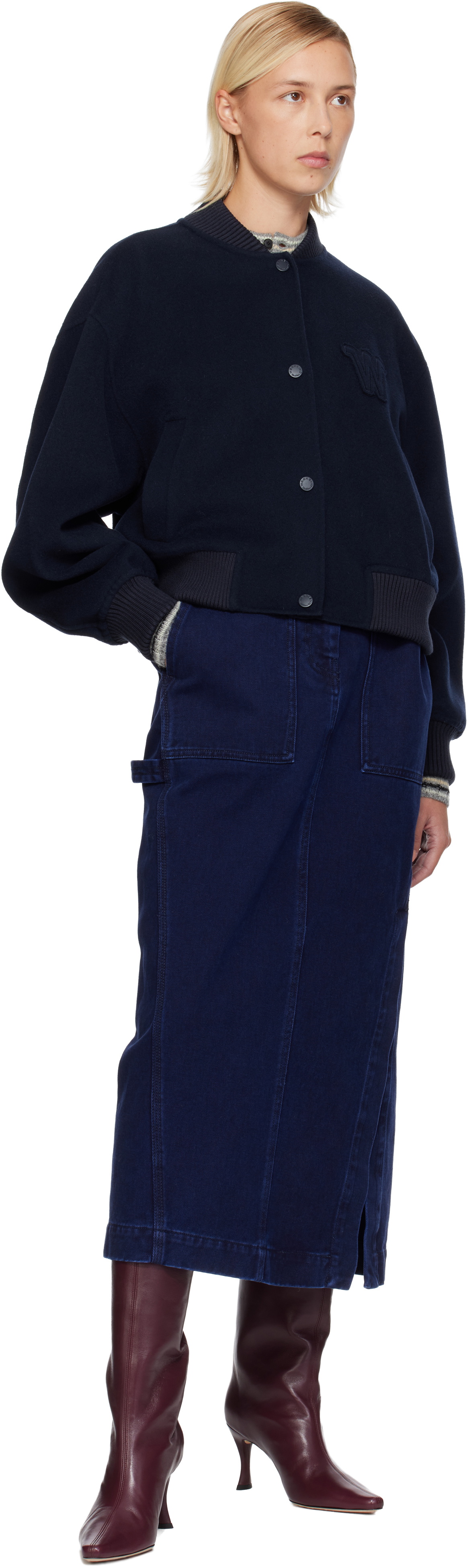 Weekend Max Mara Navy Zelante Bomber Jacket