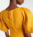 Gabriela Hearst Ranya puff-sleeve linen twill maxi dress