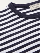 MAISON KITSUNÉ - Logo-Appliquéd Striped Cotton-Jersey T-Shirt - Blue - S