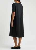 High Caress Draped Stretch-jersey Midi Dress Navy