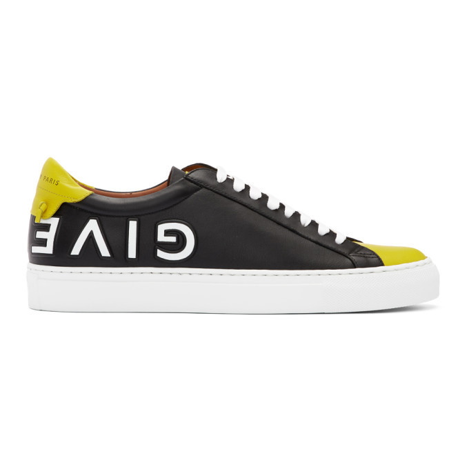 Photo: Givenchy Black and Yellow Reverse Logo Urban Street Sneakers