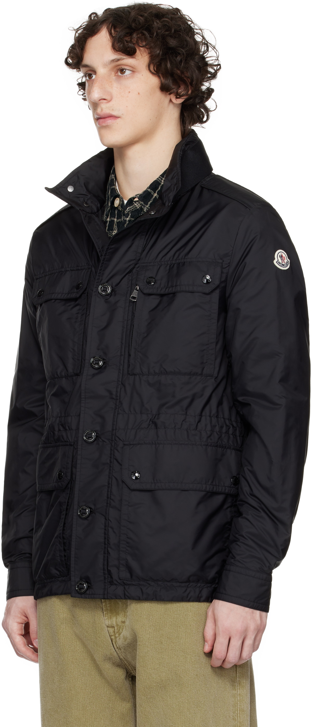 MONCLER シングルライダースジャケット ブラック Moncler Black Lez Water-Repellent Field Jacket Moncler