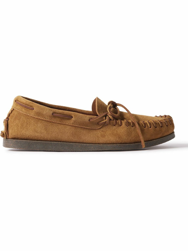 Photo: Yuketen - Scout Moccasin Suede Boat Shoes - Brown