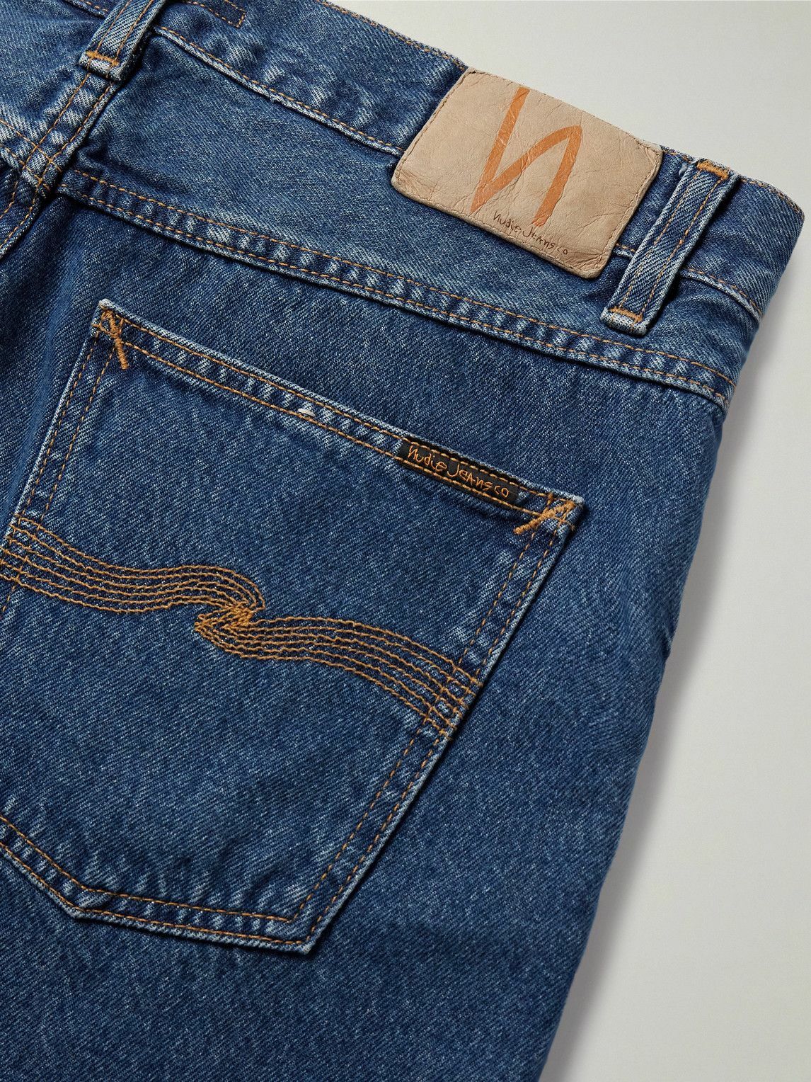 Nudie Jeans - Seth Straight-Leg Stone-Washed Organic Denim Shorts - Blue