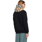 Burberry Black Check Hood Cotton Hoodie