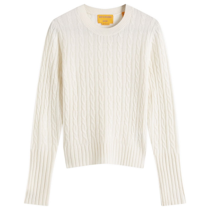Photo: GUEST IN RESIDENCE Women's Cable Shrunken Crew In Cashmere in Cream