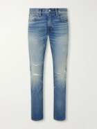 RRL - Distressed Slim-Fit Jeans - Blue