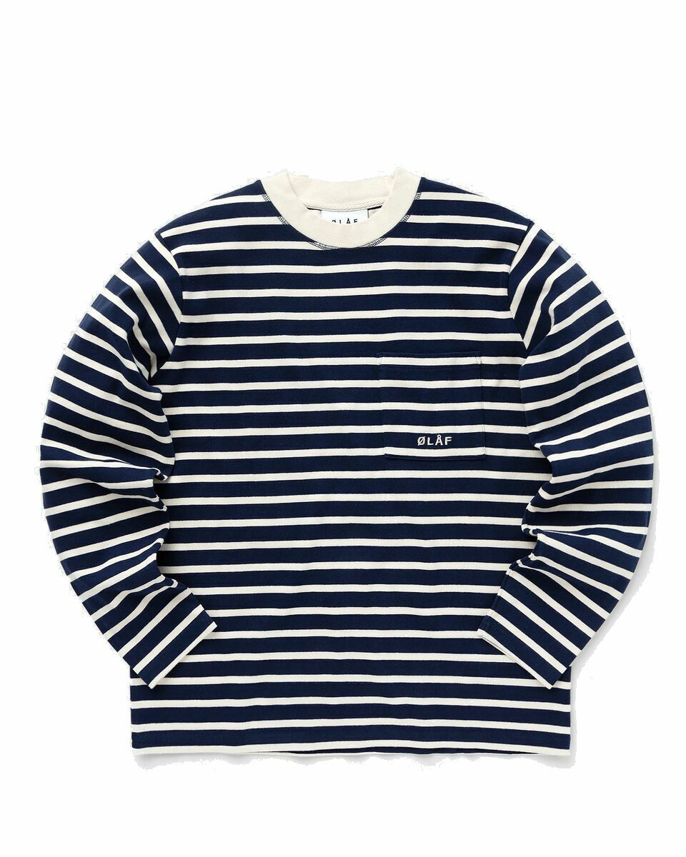 Photo: ølåf Pocket Stripe Sweatshirt Blue/White - Mens - Sweatshirts