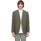 Maison Margiela Khaki Garment-Dyed Collarless Blazer