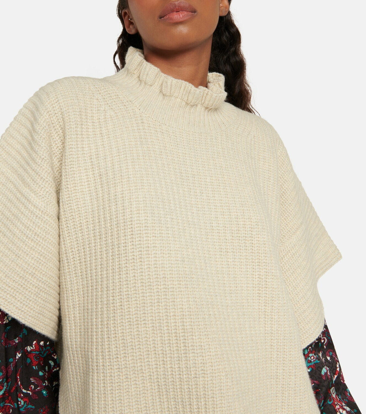 Wool blend knit sweater