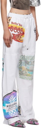 Marine Serre White Regenerated Graphic Lounge Pants