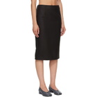MM6 Maison Margiela Black Wool Felt Midi Skirt