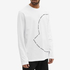 Moncler Men's Long Sleeve Macro Logo T-Shirt in White