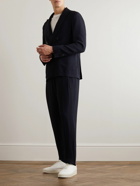 Giorgio Armani - Double-Breasted Striped Seersucker Suit Jacket - Black