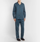 Desmond & Dempsey - Printed Cotton Pyjama Shirt - Men - Blue