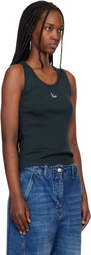Maison Kitsuné Navy Baby Fox Ribbed Tank Top
