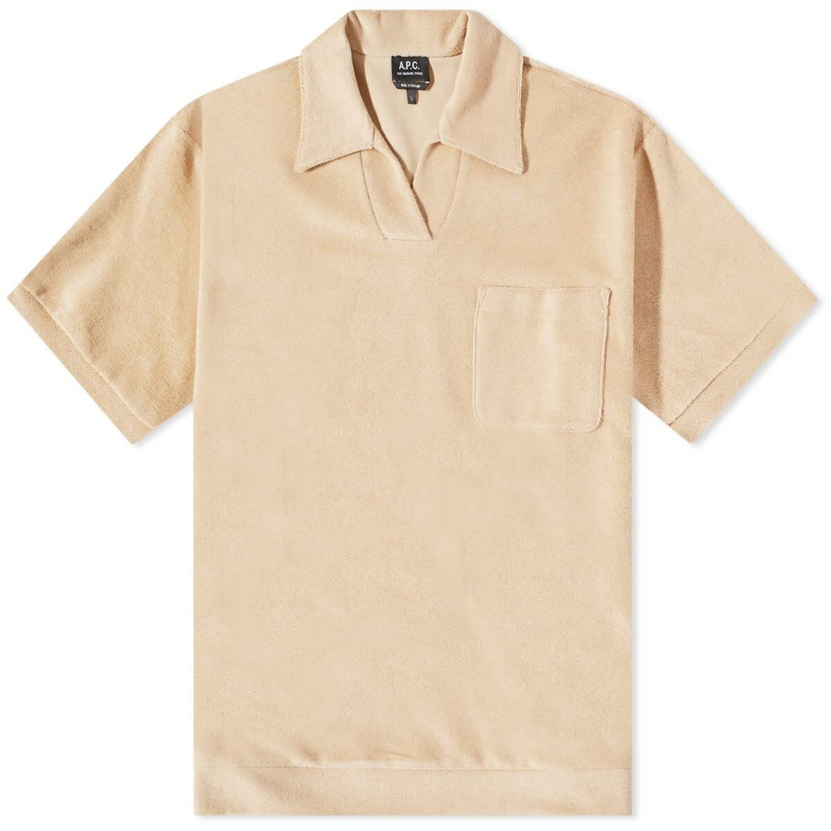 Photo: A.P.C. Men's Augustino Terry Polo Shirt in Beige