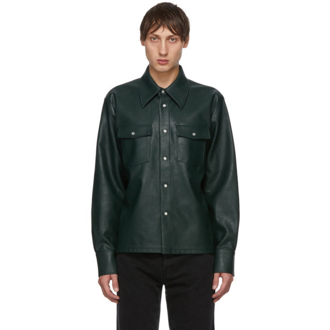 Sefr Green Faux-Leather Matsy Jacket Séfr