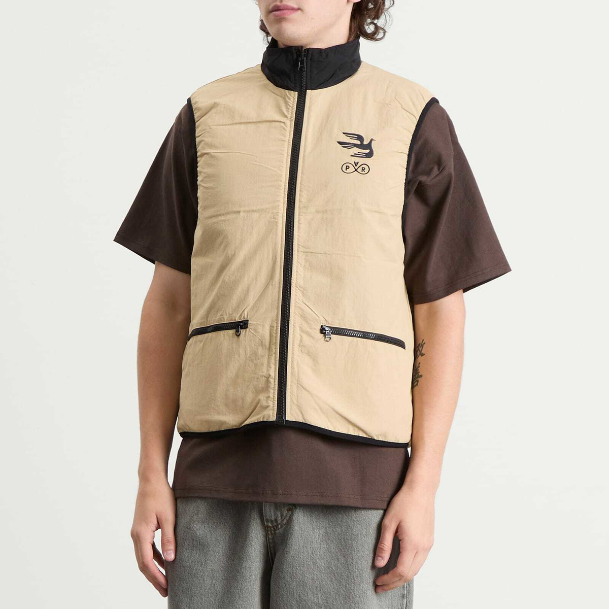 By Parra Men's Infinite Bird Reversible Vest in Navy Blue