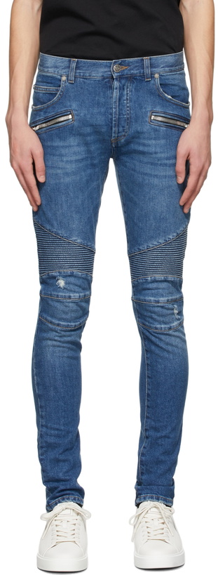 Photo: Balmain Blue Ribbed Jeans