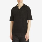 Jil Sander Men's Crochet Polo Shirt in Black