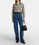 God's True Cashmere Joy Tartan cashmere shirt with emerald