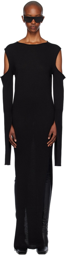Photo: Rick Owens Black Porterville Cape Sleeve Maxi Dress
