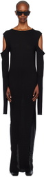 Rick Owens Black Porterville Cape Sleeve Maxi Dress