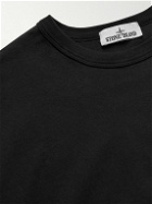Stone Island - Logo-Embroidered Garment-Dyed Cotton-Jersey T-Shirt - Black