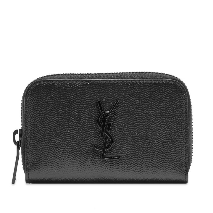 Photo: Saint Laurent YSL Metal Logo Zip Wallet