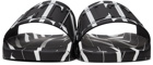 Valentino Garavani Black & White 'VLTN' All Over Slides