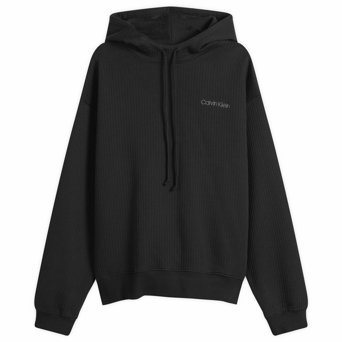 Calvin Klein Men's Terry Quilted Hoodie in Black
