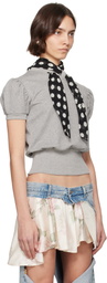 ALL-IN Gray Foulard Blouse