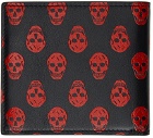 Alexander McQueen Red & Black Biker Skull Wallet