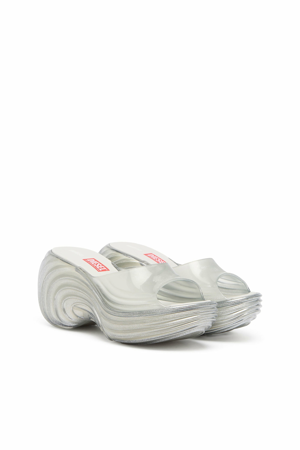 Diesel Platform mule in Melflex - Sandals Womens in Silver