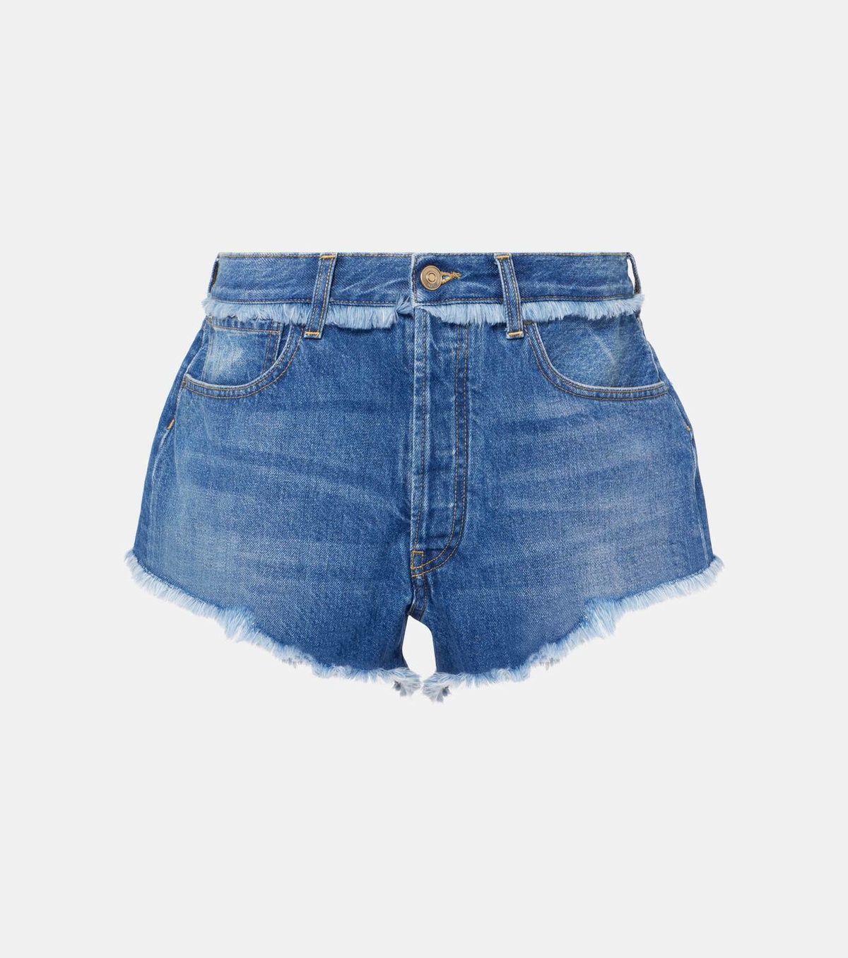 Alanui Fringed denim shorts