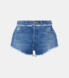 Alanui Fringed denim shorts