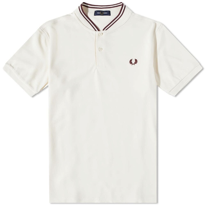 Photo: Fred Perry Authentic Men's Bomber Jacket Collar Polo Shirt in Ecru
