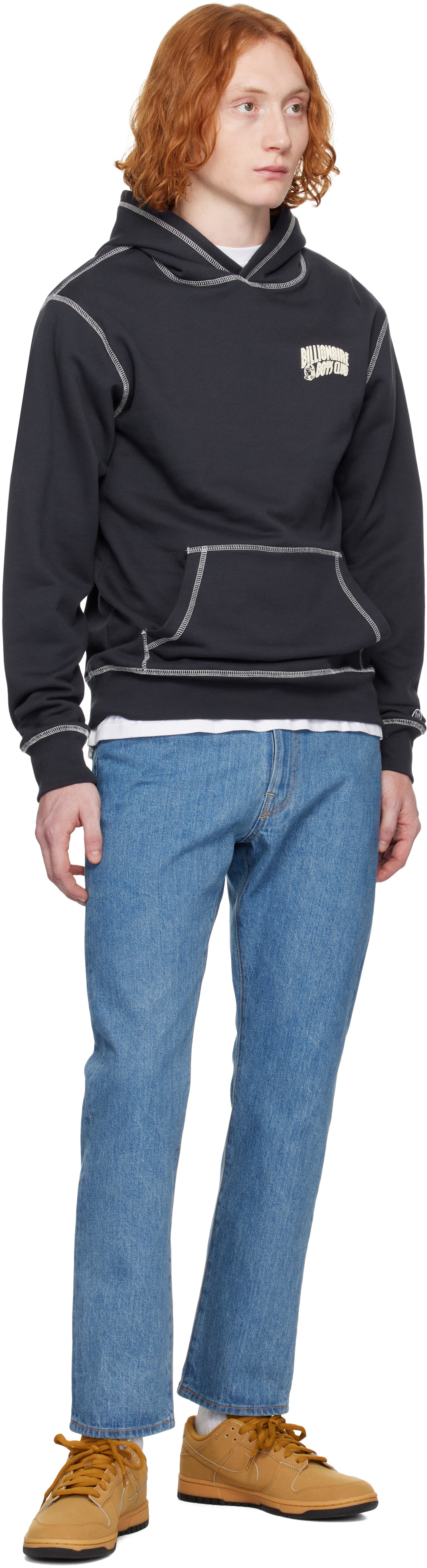 Billionaire Boys Club Navy Puff Small Arch Logo Constrast Stitch Hoodie