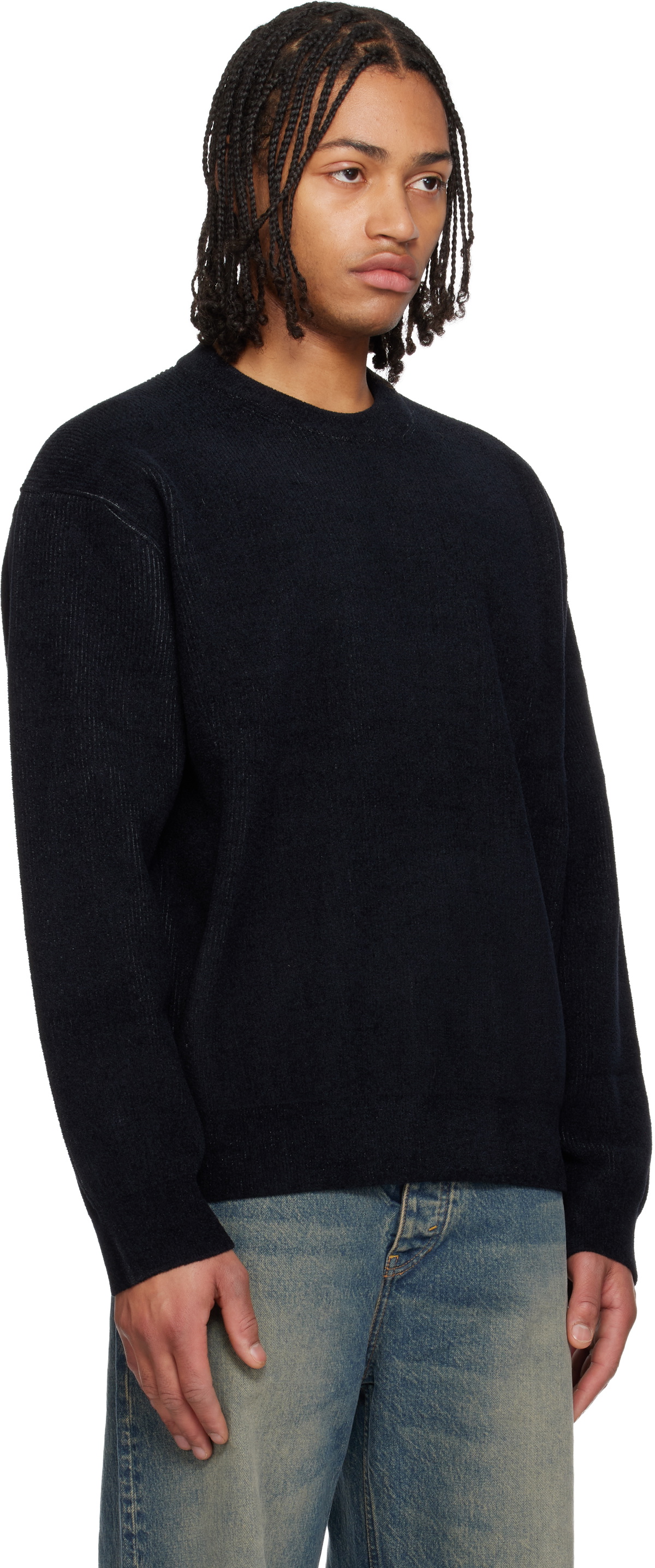 Solid Homme Black Knit Sweater