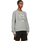 Kenzo Grey Velvet Tiger Sweatshirt