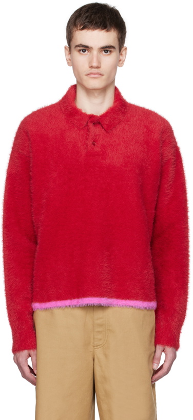 Photo: Jacquemus Red Le Chouchou 'Le Polo Neve' Polo