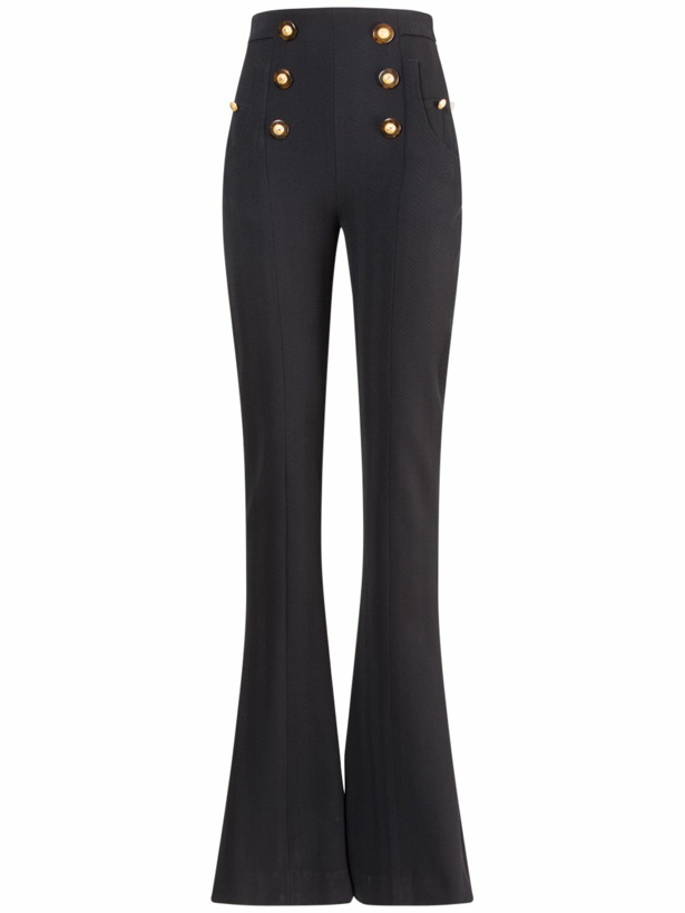 Photo: BALMAIN - Wool Chevron Flared Pants