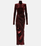 Alexandre Vauthier Draped velvet maxi dress
