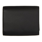 Yohji Yamamoto Black Grained Leather discord Compact Trifold Wallet