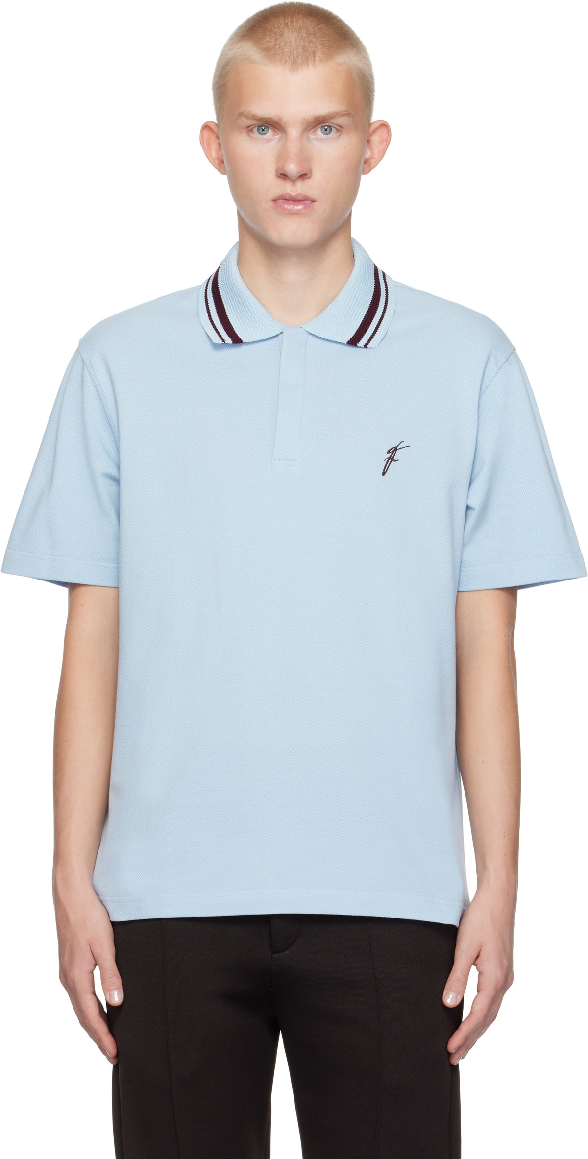 Ferragamo Blue Organic Cotton Polo