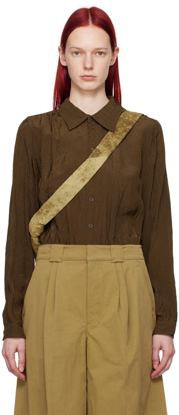Photo: LEMAIRE Brown Gathered Blouse