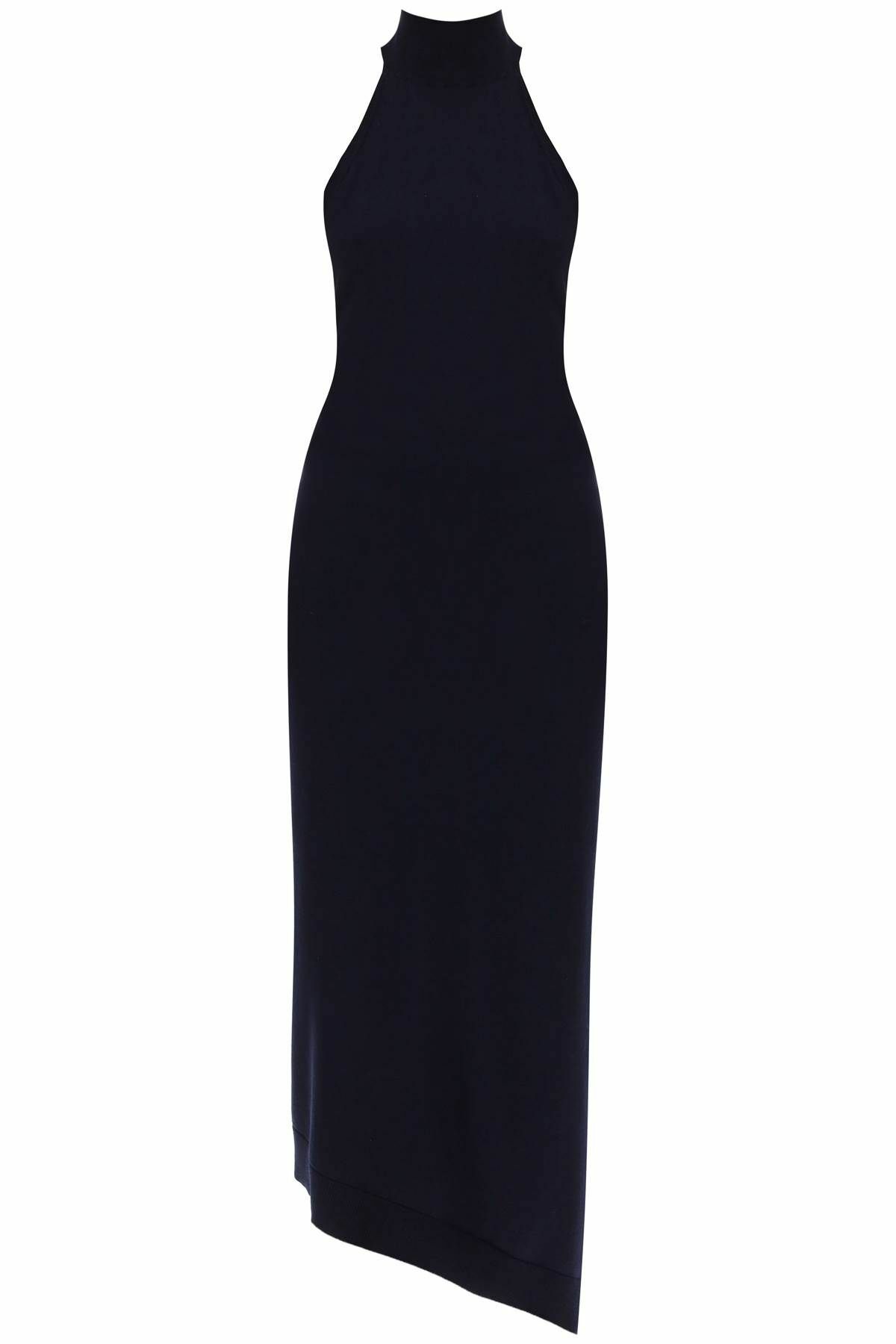 FENDI asymmetric wool knit dress Blue Fendi