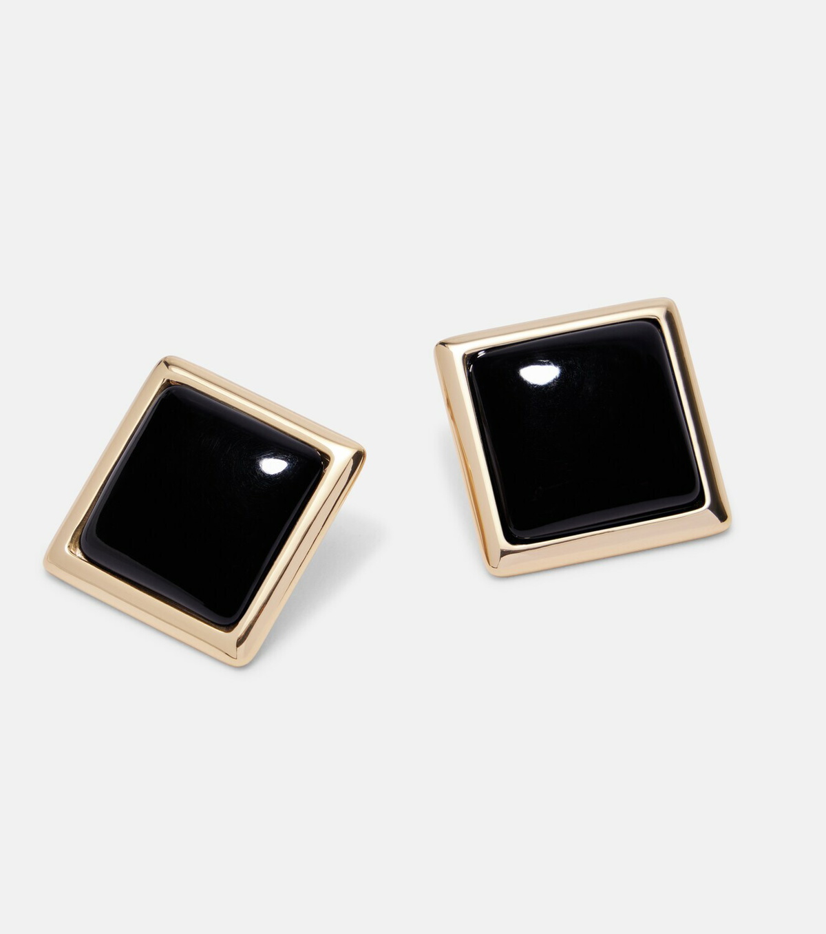 Self-Portrait Enamel gold-plated earrings