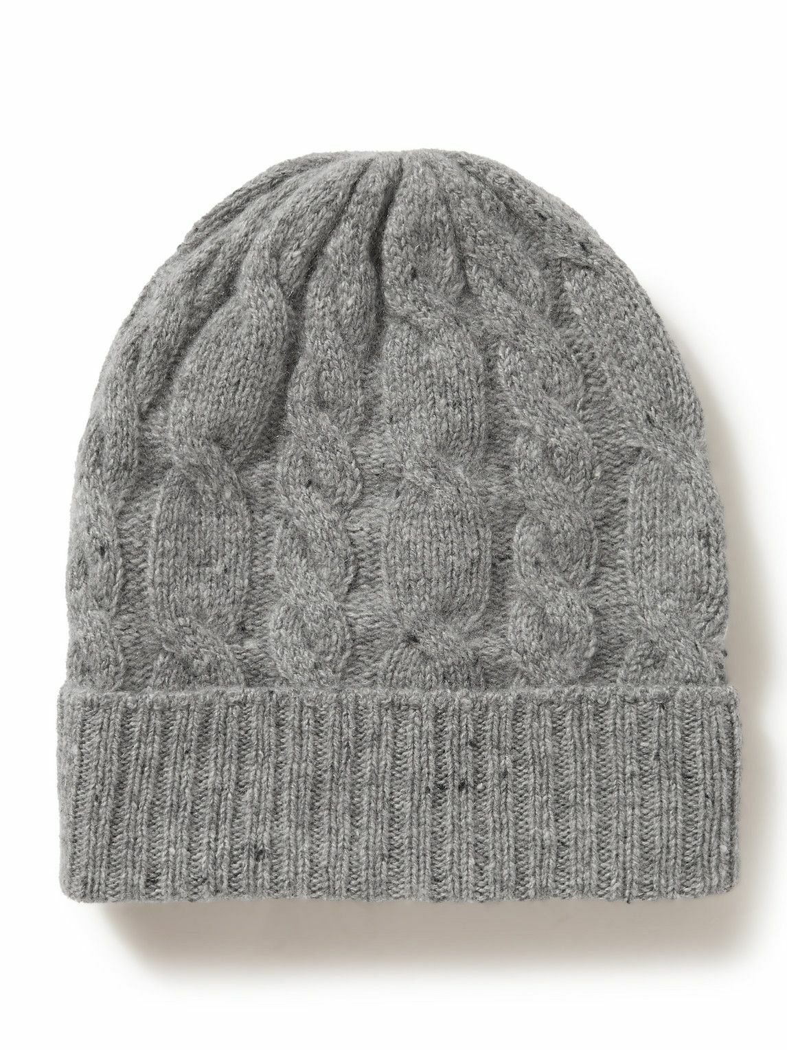 Photo: Johnstons of Elgin - Cable-Knit Donegal Cashmere Beanie